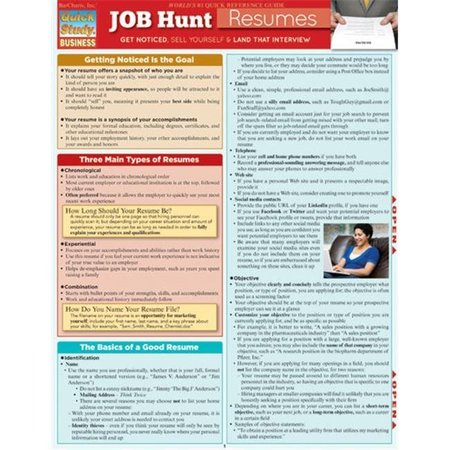 BARCHARTS BarCharts 9781423215776 Job Hunt - Resumes Quickstudy Easel 9781423215776